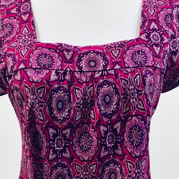 Banana Republic Purple & Pink Silk Cap Sleeve Top - Picture 2 of 5